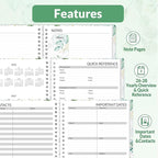SUNEE 2026 Appointment Book, 2026 Hourly Planner 6.4"x8.3", Hourly, Weekly & Monthly Planner - from January 2026 - December 2026, Flexible Cover, Note Page, Pocket, Bookmark, Leaves