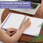 Oneirom Spiral Notebook - 8.5 x 10.98 Inch Large Hard Cover Notebook with Elastic Band & Pocket, 252 Pages, Lay Flat Wirebound Journal for Work, School, Planning & Note Taking Violet