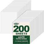 TUXIYA 200 Pack White Poster Board,11" x 14" White Poster Paper Bulk,250GSM/92LB Heavy-Weight Blank Poster Board for Arts,Craft,Projects Presentations,Drawing Scrapbooking