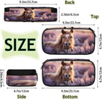 Pardick Pencil Case，Horse 3D Big Capacity Pencil Pouch Coin Pouch Stationery Organizer For Teen School