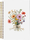 BitKan Floral Spiral Notebook, Pretty Wildflower Flower Journal, Cottagecore Floral Aesthetic Journal for Women, Preppy Bow Botanical Colorful Flower Notebook 5.5x8.3 Inch-374