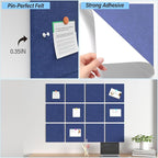Baysola Large Cork Boards for Walls – 48" x 36" Self Adhesive Felt Wall Tiles, Ideal for Office Wall Organizing Bulletin Board, Easy to Install Cork Boards Felt Board