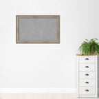 Amanti Art Silver Framed Magnetic Board 29x45 Large Vision Board for use with Magnets, 100% Metal Sheet to Display Items as Office Decor or for Home Organization in mudroom, Kitchen or Kids Room