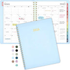 Forvencer 2026 Planner Weekly and Monthly, Jan 2026 -Dec 2026, Vegan Leather Cover Calendar Planner, 8.5" x 11" Agenda with Color Tabs, Inner Pocket, Spiral, 2026 Planner for Office School Supplies