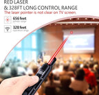 Norwii N21 Bluetooth Presentation Clicker with Telescopic Teaching Pointer, Presentation Remote with Retractable Stick for PowerPiont, Wireless Presenter, Slide Advancer (Black - Red Pointer)