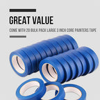 Lichamp Blue Painters Tape 1 inch, 20 Pack Blue Masking Tape Bulk Multi Pack, 1 inch x 55 Yards x 20 Rolls (1100 Total Yards)