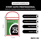 MICRO TEC Repair Order/Work Ticket Holders – Heavy-Duty Vinyl Sleeves with Red Handle – 11" x 13" for Automotive Repair Orders, Job Tickets, Documents – Pack of 25 – Clear w/Red Handle