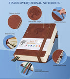 A5 Lined Journal Notebook - 365 Page Leather Journals for Writing Women & Men，Hardcover Notebook with 100Gsm Thick Pages，Daily Diary for Travel, Work，School，Note Taking，College Ruled (5.9" x 8.5")
