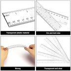 200 Pack 12 Inch Plastic Rulers Bulk, Clear Plastic Ruler, Transparent Ruler with Dual-Scale Measurement, Easy to Store, for Home, Office, Practical Use by KUKLIPJIM
