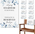 ChissNook Reserved Seating Chair Signs, This Row Is Reserved Pew Cloths Seating Placeholder for Church Pews, Wedding Decorations for Reception Parties Celebrations Event Meetings (8 PCS, Dusty Blue)