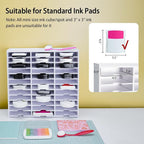 Krafetto 36 Grids Ink Pad Storage Rack, Wall-mountable Stamp Pad Organizer Holder Compatible with Standard Size Ink Pads（Grid Size 4.1" W × 3.9" D × 0.9" H）