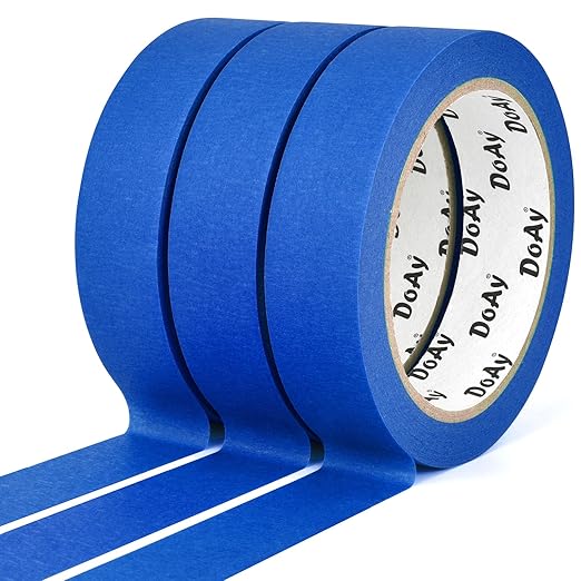 DOAY 3 Pack Blue Painters Tape - Masking Tape 1 Inch Wide - Multi-Surface, Smart Adhesion, Indoor & Outdoor - 300FT Total - Paint Tape for DIY, Labeling, Art, Car, General Purpose (#3910)
