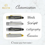FANSTIK Customized BallPoint pen with name (MADE IN USA), stainless steel, Silver and gold, luxury engraved pen personalized for men and for women. (BallPoint Silver-Gold)