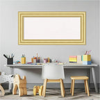 Amanti Art White Cork Board for Wall, 17x35 Vision Board with Gold Frame, Medium Corkboard Office Decor for Home Organization, Traditional Corkboard Pinboard to Display Items for Home Organization