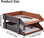 XNONE Leather Desk Organizer,2-Tier Stackable Letter Tray Holder,Office Supplies Desktop Storage Box for Document,Stationery,Magazines,Newspapers,Letters and Other Home Office Paper Sundries,Coffee