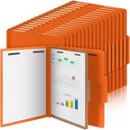 Skyygemm 48 Pcs Classification Folders Letter Size, 1 Divider Pressboard File Folder with Fasteners, Expanding File Organizer Bulk for School Teachers, Office Employee, Coworker, Staff (Orange)