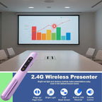 QUI Presentation Clicker for PowerPoint, RF 2.4GHz USB Wireless Presenter Remote with Volume Control, PowerPoint Clicker Slide Advancer for Mac, Windows, Laptop, Keynote