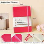 Crein Lynh 2025-2027 Premium Planner, Weekly & Monthly Calendar Planner with Budget & Goal Setting, January 2025 – December 2027, Tabs, Inner Pocket, Daily Journal Organizer for Women, A5, Pink