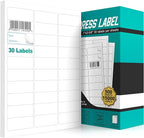 Address Labels 1’’x2-5/8’’ Stikcer Paper 30-UP 500 Sheets for Laser/Inkjet Printer Matte 15000 White Blank Printable Labels on 8.5x11 Inch for Mailing, Shipping, and Organizing