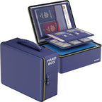 ENGPOW Fireproof Document Box, Hard Fireproof Box with Fireproof Zipper＆Lock, 6400°F Heat Insulated Fireproof Water Resistant File Organizer Storage Box Safe for Important Documents,Valuable,Blue