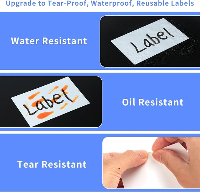250pcs 3.5 x 2.25 Inch Blank Name Tag Stickers for Classroom, Removable Freezer Labels for Storage Bins Jars Food Containers Box Easy Peel Off Tear Resistant No Residue Moving Labels to Write On