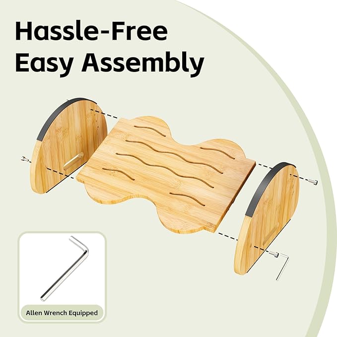 Ergonomic Under Desk Bamboo Footrest, 2-in-1 Reversible Rocking Footrest, 4 Adjustable Heights Office Footstool, Large Anti-Slip Surface, Improves Posture and Blood Circulation (Bamboo Footrest)
