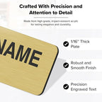 Custom Engraved Name Tags, Magnetic Tags, Personalized Name Tags, 1.5 x 3 Inches, Durable Engravable Impact Acrylic Material, Made in the USA by My Sign Center (Classic Rectangle)