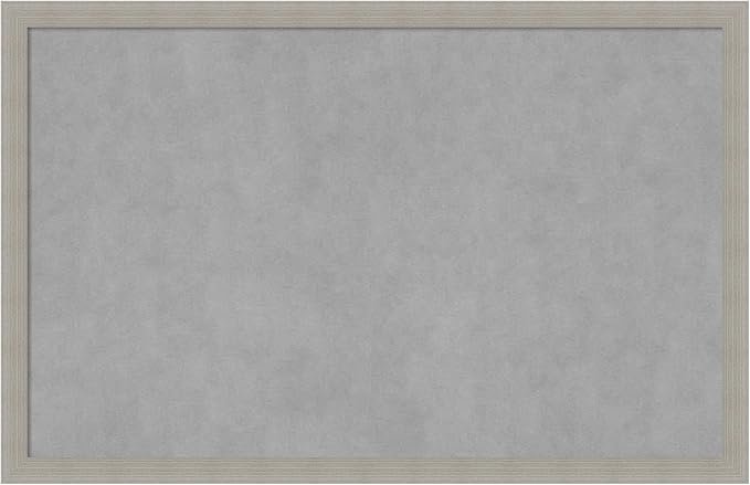 Amanti Art Grey Framed Magnetic Board 22x34 Large Vision Board for use with Magnets, 100% Metal Sheet to Display Items as Office Decor or for Home Organization in mudroom, Kitchen or Kids Room
