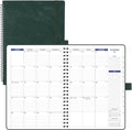 POPRUN 2026-2027 Monthly Planner A4 Size, 16 Months Calendar (Dec 2025-Mar 2027), 2 Pages per Month with Dotted & Lined Note, Monthly Tabs, Spiral Softcover, 2 Inner Pockets - Blue Green