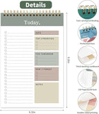 104 Pgs To Do List Notepad, 52 Undated Sheets Duplex-printed Daily Planner For Work Home School Office Desk Accessories Supplies & Goal Setting Tasks -Green