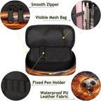 Pardick Football Fire Pencil Case，Big Capacity Pencil Pouch Coin Pouch Stationery Organizer For Teen School
