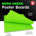 Hygloss Medium Poster Board 11x14 - 25 Neon Green Single Color Poster Boards Bulk Pack - 10 Pt. Thickness Colored Poster Board Paper for Projects, Signs, Displays - Posterboard Multipack 11" x 14"