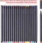 iBayam Journal Planner Pens Colored Pens, Office Supplies, Fine Point Fineliner Drawing Art Markers for Bullet Journaling Scrapbooking Notebook Writing Note Taking Calendar Stationary, 18-Color