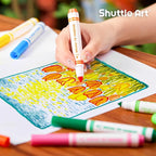Shuttle Art 120 Count Washable Markers, 10 Assorted Colors Broad Line Conical Tip Large Markers Bulk with a Box, Home Classroom School Supplies for Toddlers Kids Adults Students Teachers