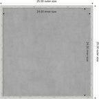 Amanti Art Silver Framed Magnetic Board 25x25 Medium Vision Board for use with Magnets, 100% Metal Sheet to Display Items as Office Decor or for Home Organization in mudroom, Kitchen or Kids Room