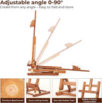 VISWIN 25" H-Frame Tabletop Easel for Painting, Adjustable Beech Wood Table Top Easel, Portable Art Easel for Adults, Artists, Beginners, Holds Canvas up to 15" – Walnut