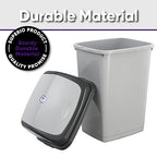 Superio Kitchen Trash Can 13 Gallon with Swing Lid, Plastic Tall Garbage Can Outdoor and Indoor, Large 52 Qt Recycle Bin and Waste Basket for Home, Office, Garage, Patio, Restaurant (SmokeWhite/Grey, 2 Pack)