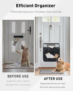 Uniclife Black Mail Slot Catcher for Door, 20.9"x 19.7" Large Capacity Letter Catcher Letterbox Catcher, Front Door Mail Catcher with Hook and Loop Fasteners, Indoor Post Catcher Bag