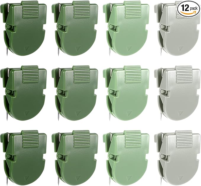 InnoHHustle 12 PCS Cubicle Clips, Fabric Panel Wall Clips Plastic Cubicle Hooks Panel Push Clip Cubicle Wall Accessories for Hanging Pictures Photo Frame Office Notes Memos Messages (Sage Green)