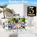 Aheroi Acrylic Picture Frames, 3 Pack 4x6 Clear Scalloped Photo Frame Freestanding Magnetic Double Sided Picture Frames, Transparent Thickened Frameless Acrylic Sign Holder, No Instal, Gifts Choice