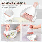 NACENA Mini Dustpan and Brush Set 2 Pack, Small Broom and Dustpan Set Dust Pan and Mini Hand Broom Dustpan and Broom Combo Compact for Home Table Keyboards Sofa Kitchen, Pink