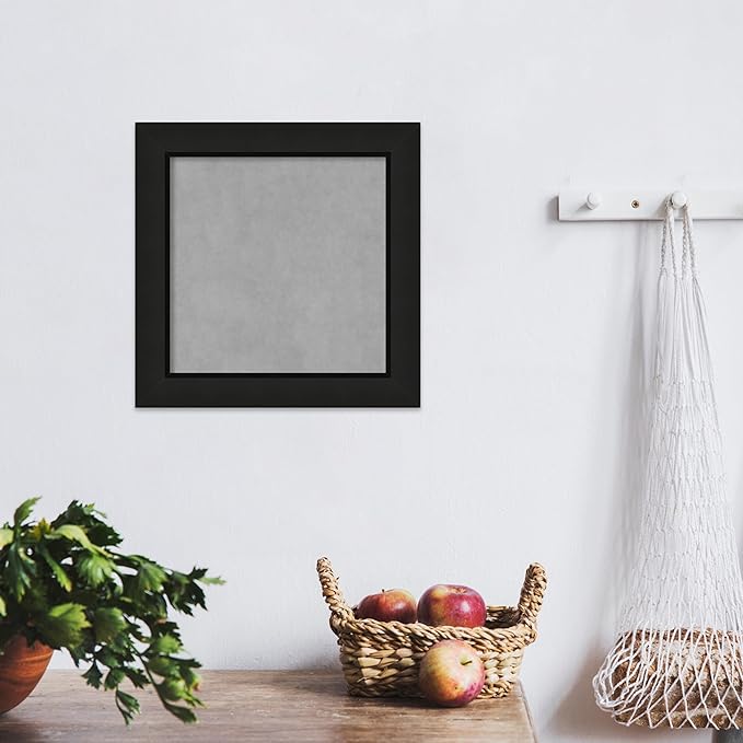 Amanti Art Black Framed Magnetic Board 15x15 X-Small Vision Board for use with Magnets, 100% Metal Sheet to Display Items as Office Decor or for Home Organization in mudroom, Kitchen or Kids Room
