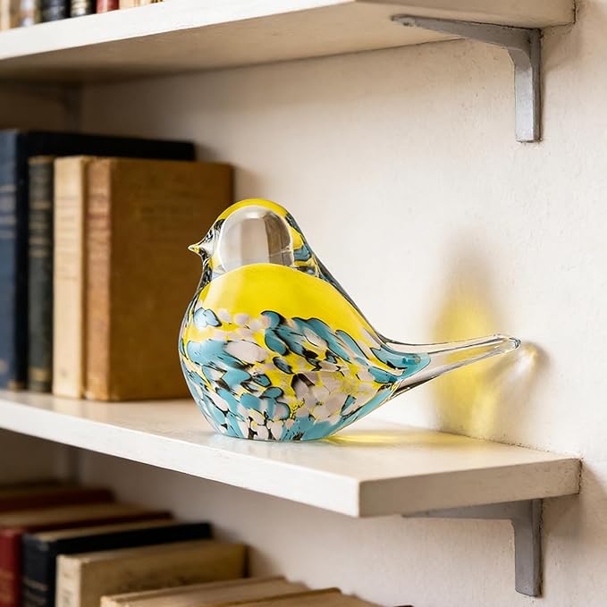 ORRFIDDY Glass Bird Figurines Art Collectible Ornaments Statue Figurines Paperweight Modern Handmade Sculpture Home Decor