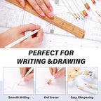 TecUnite 120 Pcs #2 HB Pencils with Eraser No 2 Unsharpened Wooden Hexagonal Pencils for Adults Gifts for School Exam art Learning Office Sketching(White)