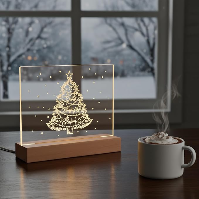 FRELWIM 13 x 9 Inch LED Drawing Writing Lumi Board with Colors, Clear Acrylic Light Up Desk Table Dry Erase Message Memo Note Board with Stand (Colorful, Large)