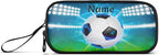 BOENLE Custom Soccer Ball on Field Pencil Case Box Boys Girls Personalized Name Large Pencil Pouch Stationery Pen Bag Organizer for Kids Adults School Office