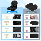 Watshyon Ergonomic Memory Foam Reenly Seat Cushion & Non-Slip Base with Adjustable Straps,Seat Cushion for Truck Driver and Office Chair Cushion,Removable Washable Cover- Plush Velvet