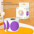 3 Inch Round Color Coding Labels (500 per Roll) - Colored Dot Stickers Round Labels for Inventory, Warehouse, Office Organizing - Purple Circle Stickers