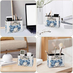 Famame Winter Scarf Cat Pencil Holder for Desk, Leather Desktop Container Pen Cup Storage Study Table Pen Organizer Makeup Brush Holder for Classroom Office Home