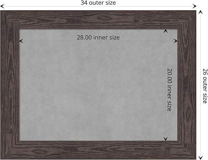 Amanti Art Black Framed Magnetic Board 26x34 Medium Vision Board for use with Magnets, 100% Metal Sheet to Display Items as Office Decor or for Home Organization in mudroom, Kitchen or Kids Room
